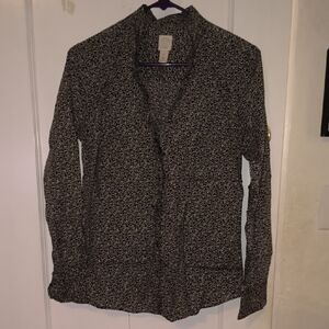 J. Crew | Black and White Patterned Button Down Shirt